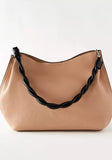Sasha Hobo Bag with Twisted Handle Detail and Magnetic Closure