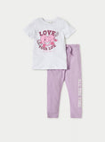 Juniors love your life shirt & Pyjama set (set of 2)