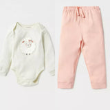 Juniors sheep embroidered bodysuit & pyjama set (set of 2)