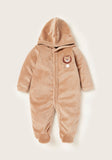 Juniors lion embroidered fleece hooded closedfeet sleepsuit (Winter)