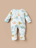 Juniors dino printed ribbed zipped sleepsuit