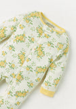 Juniors lemon floral printed ribbed sleepsuit