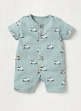 Juniors bike printed openfeet sleepsuit & romper (set of 2)