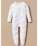 Juniors solid white button down sleepsuit