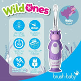 Brush Baby WildOnes Hippo Kids Electric Rechargeable Toothbrush