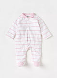 Juniors pink stripe closedfeet sleepsuit