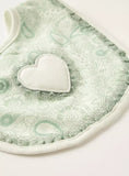 Giggles textured heart bib