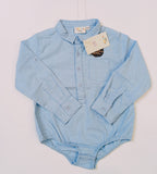 Juniors blue boys dress shirt bodysuit