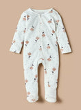 Juniors brown floral zipped sleepsuit