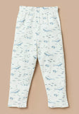 Juniors whale printed shirt & pyjama set (set of 2)