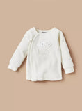 Giggles Bear Embroidered Fleece Ribbed Shirt & Pyjama Set (winter)