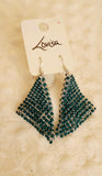 Lovisa green rhinestone chainmail drop earrings (Jewellery)