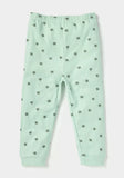 Juniors all over green stars printed shirt & pyjama set (set of 2)