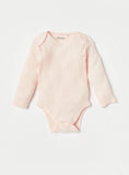 Juniors pink ribbed fullsleeves bodysuits (pack of 3)