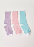 Juniors typography colourful print socks (pack of 3)