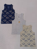 Juniors all over dino printed vests (set of 3)