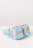 Barbie Blue Sequinned Waist Bag with Adjustable Strap and Buckle Closure