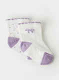 Juniors polka dots bow printed socks (pack of 2)