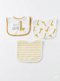 Juniors Giraffe ready to grow bib(set of 3)