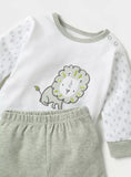 Juniors Green Lion Printed Shirt & Pyjama Set (Set Of 2)