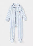Giggles marching man stripe sleepsuits