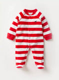 Juniors red & white lines fleece sleepsuit (Winter)