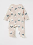 Juniors all over flower printed zipped sleepsuit