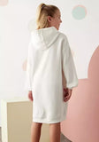 Max pink panther white fleece lined long hoodie (Winter)