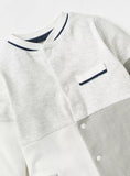 Giggles grey colorblock sleepsuit (Thick cotton) (Winter)