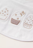 Giggles icecreem Bib with Bow Detail and Press Button Closure