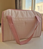Cambrass Pink Flower embroidered Diaper Bag with Zip Closure
