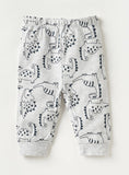 Juniors grey ribbed all over dino printed shirt & pyjama set (set of 2)