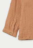 Giggles brown textured dress shirt