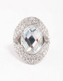 Lovisa silver elegant oval statement ring (Jewellery)