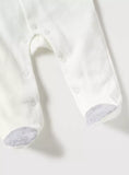 Juniors white fleece sleepsuit with grey coat design (Winter)