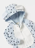 Juniors Blue All Over Polka Dots Printed Fleece Sleepsuit (Winter)