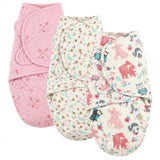 Hudson baby printed swaddle wrap (pack of 3)