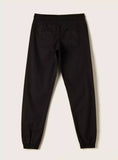 Juniors black jog pants with drawstring