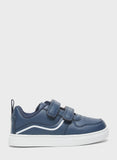 R&B navy perforated double strap shoes