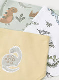 Juniors Dinosaur printed bandana bib (set of 3)