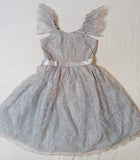 Juniors grey netted floral formal frock (Summer)