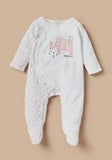 Juniors white elephant embroidered fleece sleepsuit (Winter)
