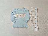Juniors bear embroidered shirt & Pyjama set (set of 2)