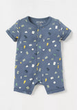Juniors geometrical printed sleepsuit & romper set (set of 2)