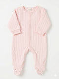 Juniors solid pink textured sleepsuit (Winter)