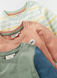 Juniors dino colorblock Fullsleeves tshirts (set of 3)