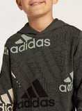 Adidas dark grey all over logo printed hoodie (winter)