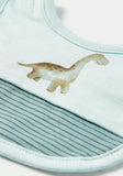 Juniors Dinosaur Print Bib with Snap Button Closure
