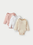 Juniors solid light colored fullsleeves bodysuits (set of 3)