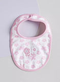 Juniors pink & white floral bib